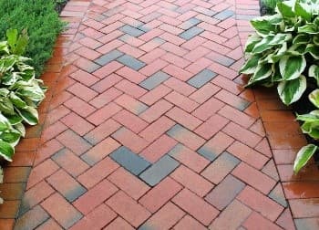 Paving Block — Red & Charcoal Herringbone
